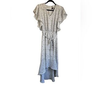 The Limited White and Black Polka Dot High-Low Dress